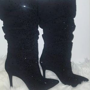 🖤 Jessica Simpson Black Studded Rhinestone Boots